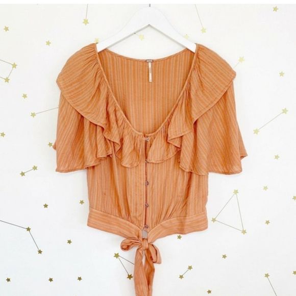 Free People Ruffle Top size Small - Picture 3 of 6